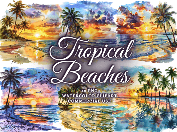 Download Summer Tropical Beach Clipart Png Bundle - Summer Collection