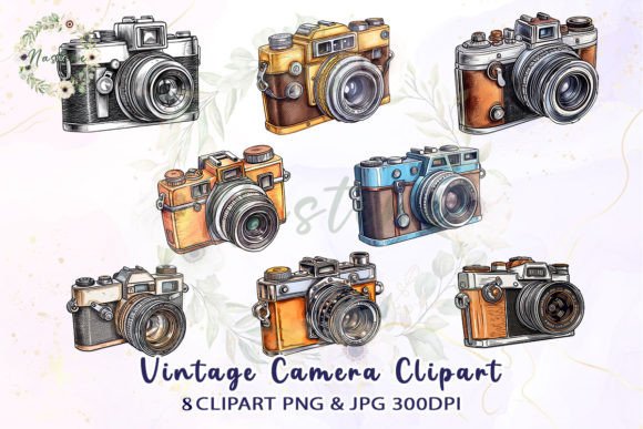 Download Vintage Camera Watercolor Clipart - Camera watercolor Collection