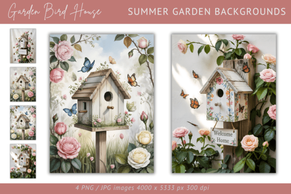 Download Garden Bird House – Summer Garden Images - Summer Collection