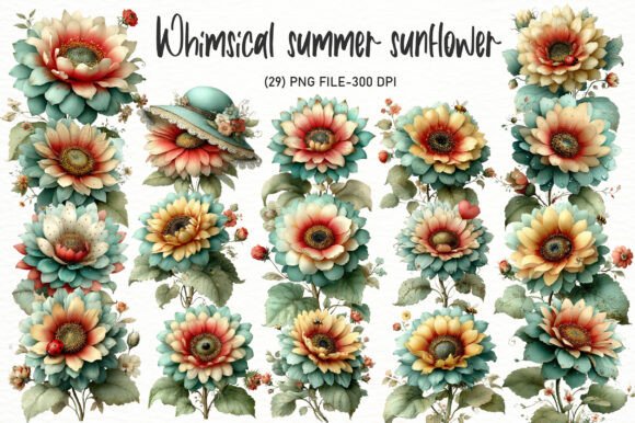 Download Whimsical Summer Sunflower Clipart - Summer Collection