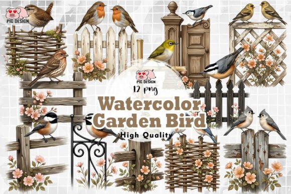Download Watercolor Garden Bird PNG - Garden bird Collection