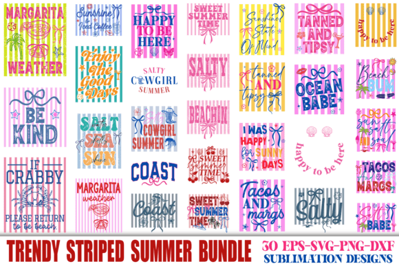 Download Striped Summer PNG Bundle Beach Vacation - Summer Collection