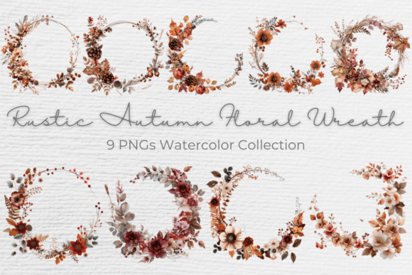 Download Rustic Autumn Floral Wreath Fall Clipart - Floral wreath Collection
