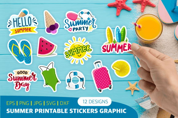 Download Summer Printable Stickers Graphic - Summer Collection