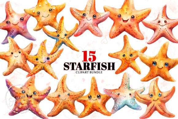 Download Summer Watercolor Cute Starfish Clipart - Summer Collection