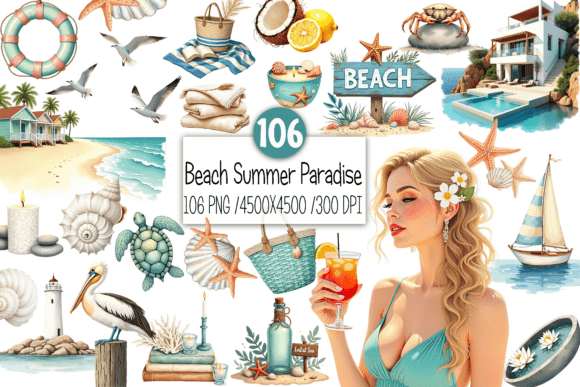 Download Beach Summer Paradise Clipart - Summer Collection