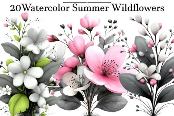 Download Watercolor Summer Wildflowers Clipart - Summer Collection
