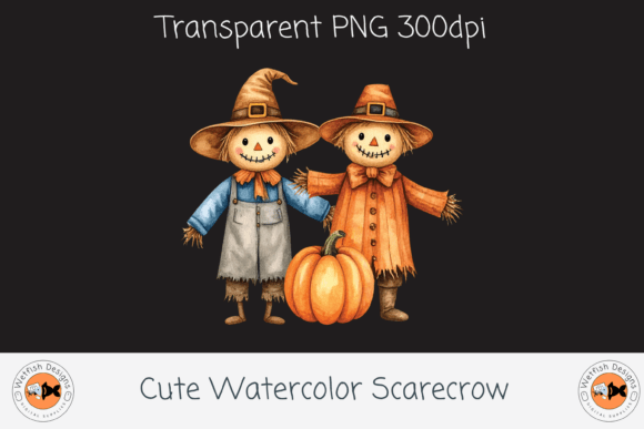Download Cute Watercolor Scarecrow - Premium Resources
