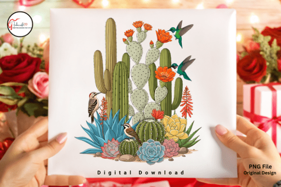 Download Boho Botanical Cactus Garden Bird PNG - Garden bird Collection