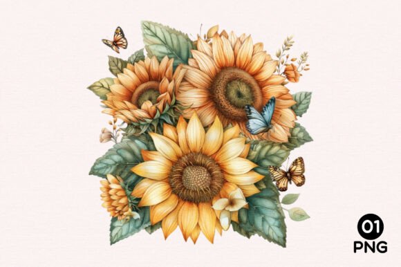 Download Whimsical Summer Sunflower Clipart PNG - Summer Collection