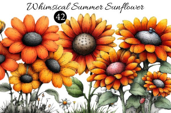 Download Whimsical Summer Sunflower Clipart - Summer Collection