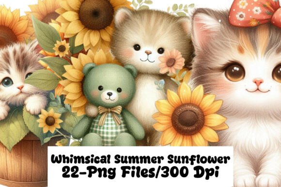 Download Whimsical Summer Sunflower Clipart - Summer Collection