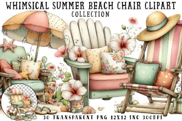 Download Whimsical Summer Beach Chair Clipart - Summer Collection