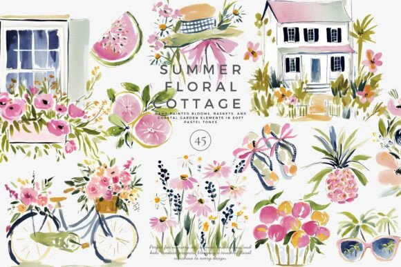 Download Summer Watercolor Clipart Set - Summer Collection