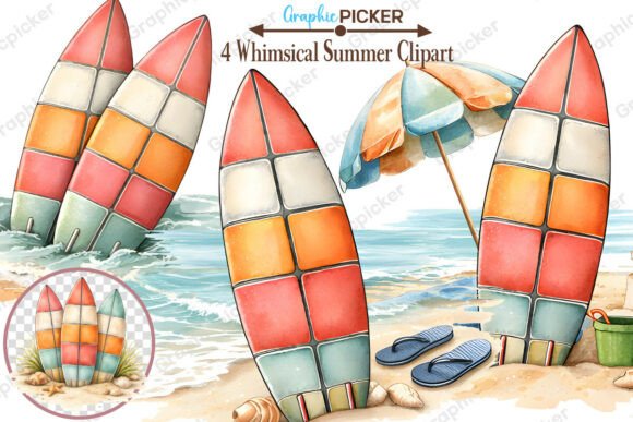 Download Whimsical Summer Beach Seasonal Clipart - Summer Collection